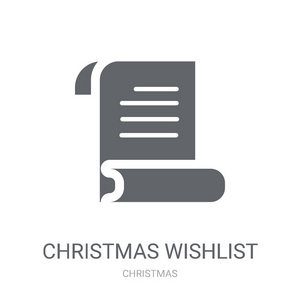 圣诞节愿望清单图标。时尚的圣诞愿望清单标志概念的白色背景从圣诞节收藏。适用于 web 应用移动应用和打印媒体