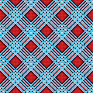 无缝对角图案, 主要以红色和灰色色调与浅蓝色线条, 矢量作为织物纹理