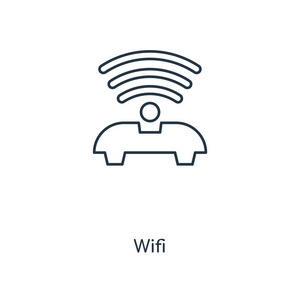 时尚设计风格的无线图标。在白色背景上隔离的 wifi 图标。wifi 矢量图标简单和现代平面符号为网站, 移动, 标志, 应用程