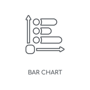 条形图线性图标。条形图概念笔画符号设计。薄的图形元素向量例证, 在白色背景上的轮廓样式, eps 10