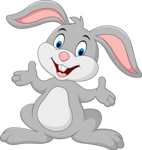 卡通可爱的兔子摆姿势照片