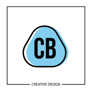 初始字母 cb 徽标模板设计向量插图