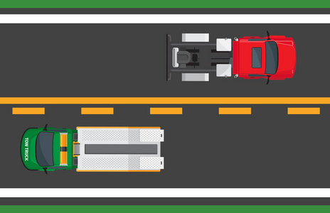 城市交通矢量概念与公路上的汽车