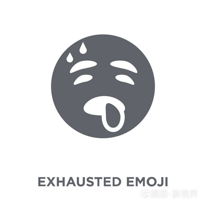 从表情符号收藏的疲惫的表情符号
