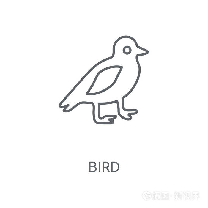 鸟的概念笔画符号设计.