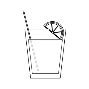 鸡尾酒中点缀的玻璃图标图像