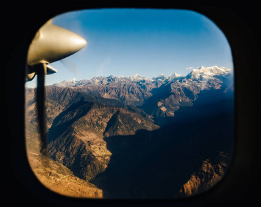 从一架飞机，尼泊尔喜马拉雅山