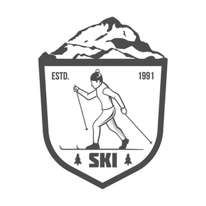 滑雪的 logo 设计元素