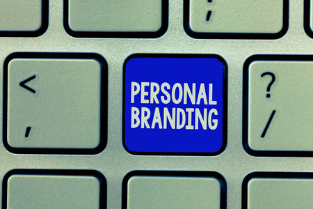 手写文字个人品牌。概念意义营销本身和他们的职业作为品牌