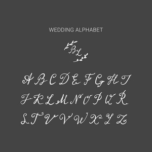 手画的婚礼字母表
