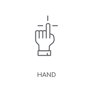 手线性图标。手的概念笔画符号设计。薄的图形元素向量例证, 在白色背景上的轮廓样式, eps 10