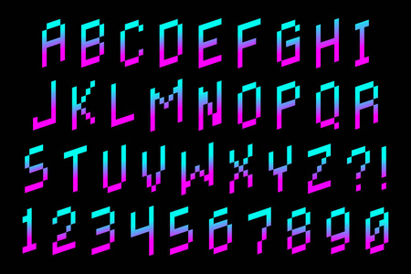 像素字体字母和数字隔离