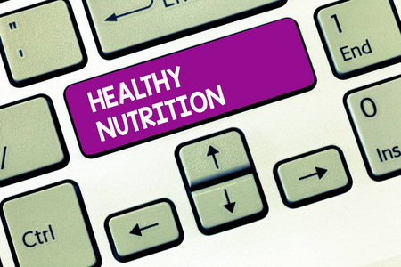 写笔记显示健康的营养。商业照片展示吃健康营养食物均衡饮食