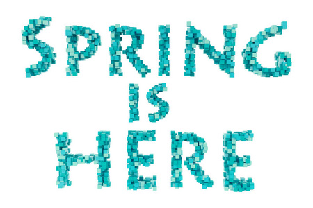 春天。春天主题贺年卡贺年卡字体集合的信。你好春天