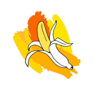 香蕉 插画 新鲜 水果 食品 成熟 黄色