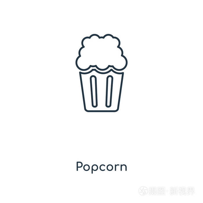爆米花图标在时尚的设计风格.爆米花图标查出在白色背景.