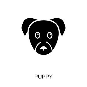 小狗图标。小狗符号设计从动物收藏。简单的元素向量例证在白色背景