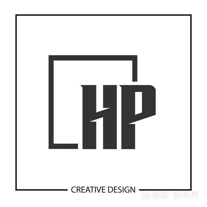 首字母 hp 徽标模板设计向量插图