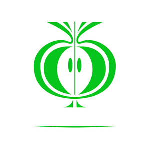 苹果徽标，对称 logo。矢量图形