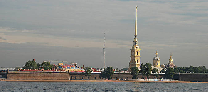 在从涅瓦河圣 Petersburg.View Petropavlovskaya 堡垒