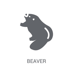 海狸图标。时尚海狸标志概念白色背景从动物收藏。适用于 web 应用移动应用和打印媒体