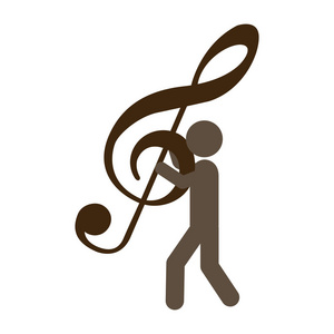 在他手中的音乐符号图人