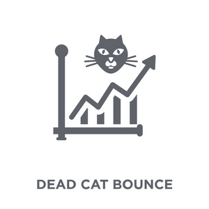 死猫弹跳图标。死猫反弹设计的概念从死猫反弹集合。简单的元素向量例证在白色背景