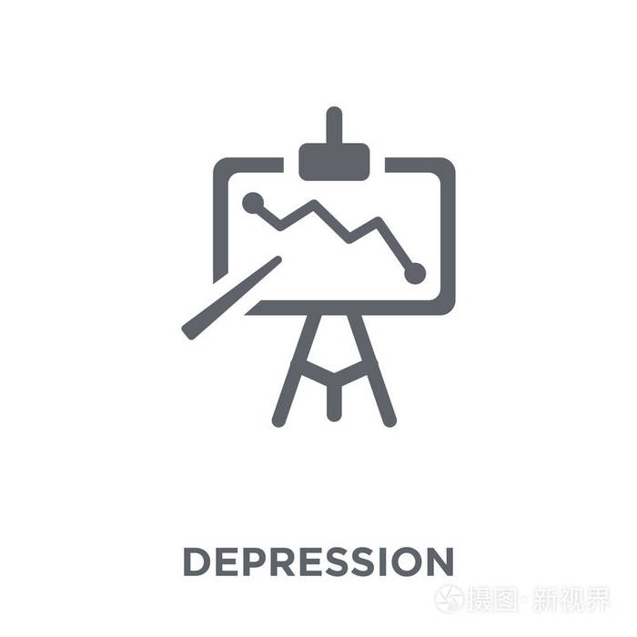抑郁症设计的概念从疾病收集.简单的元素向量例证在白色背景