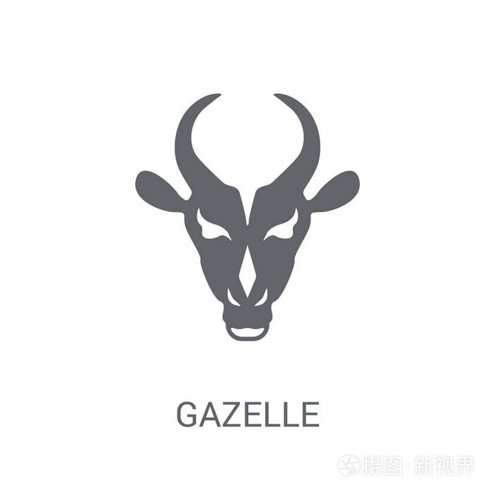 羚羊图标.时尚的 gazelle 标志概念上的白色背景从动物收藏.