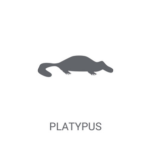 普拉特普斯图标。时尚的 platypus 标志概念上的白色背景从动物收藏。适用于 web 应用移动应用和打印媒体