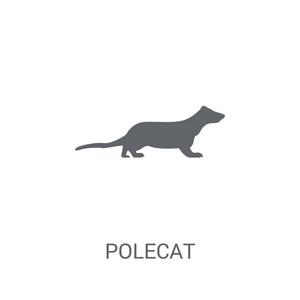 polecat 图标。时尚 polecat 标志概念上的白色背景从动物收藏。适用于 web 应用移动应用和打印媒体