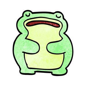 动画片涂鸦青蛙在白色背景