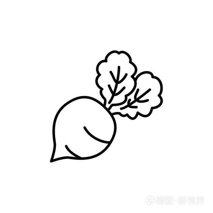 插画 表甜菜蔬菜的黑白向量例证.