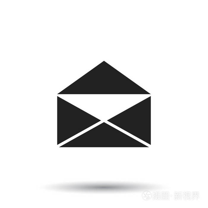 邮件信封图标矢量孤立在白色背景上.电子邮件平面矢量图的符号