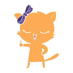 平彩风格动画片猫与弓头
