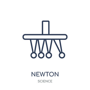 牛顿图标。牛顿线性符号设计从科学收藏。简单的大纲元素向量例证在白色背景