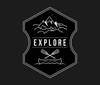 冒险探索白色在黑色是一个矢量插图关于发现和探索