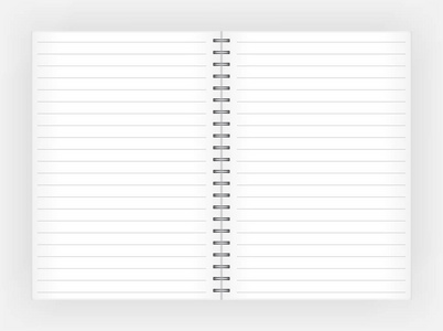 与线为写作的白色记事本。主办单位在灰色的背景上。Eps 10 矢量图