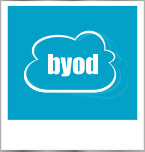 byod 词业务概念，相框上白色孤立