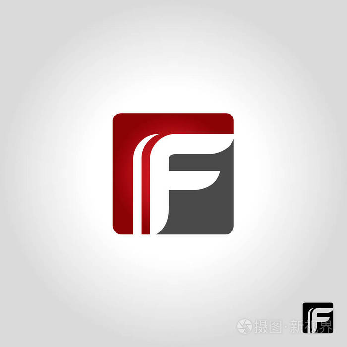 字母f 标志, 图标和符号矢量插图