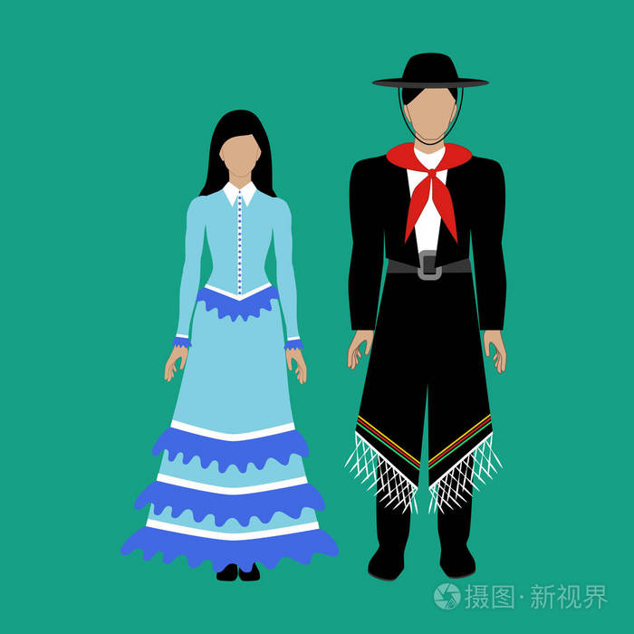 阿根廷民族服装印第安人混血儿