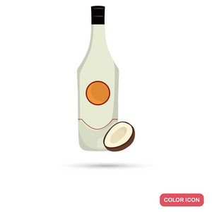 Cocconut 白酒瓶颜色平面图标 web 和移动设计