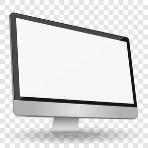 在透明背景上隔离空白白屏的 Imac 计算机显示器