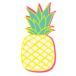 菠萝，水果，白色背景，矢量图