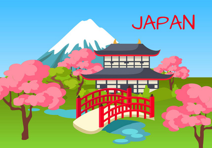 日本旅游概念与国家象征