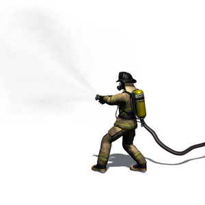 消防队员用水软管孤立在白色背景上3d 图