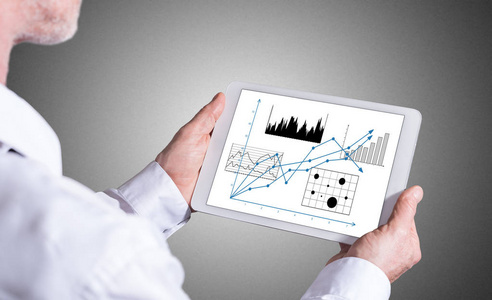 在平板电脑上的业务分析概念