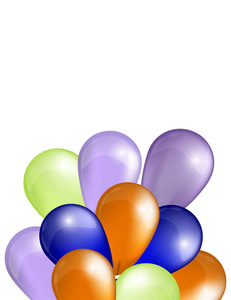 为您的聚会和庆典邀请飞现实有光泽的五颜六色的气球