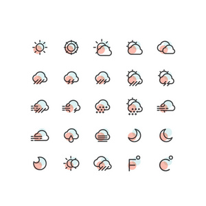 天气预报手机和 Web 应用程序按钮元件