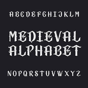 老中世纪字母表矢量字体